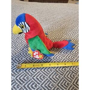 Super Rare! NEW! 1997 Ty Original Beanie Babies JABBER the Parrot  w/tag errors